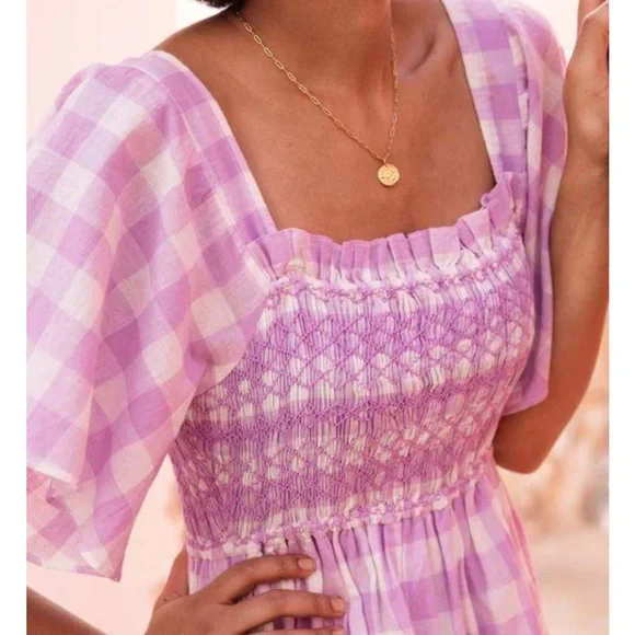 Pink City Prints Lilac Gingham Lolita Dress. S. EUC. - Picture 3 of 10